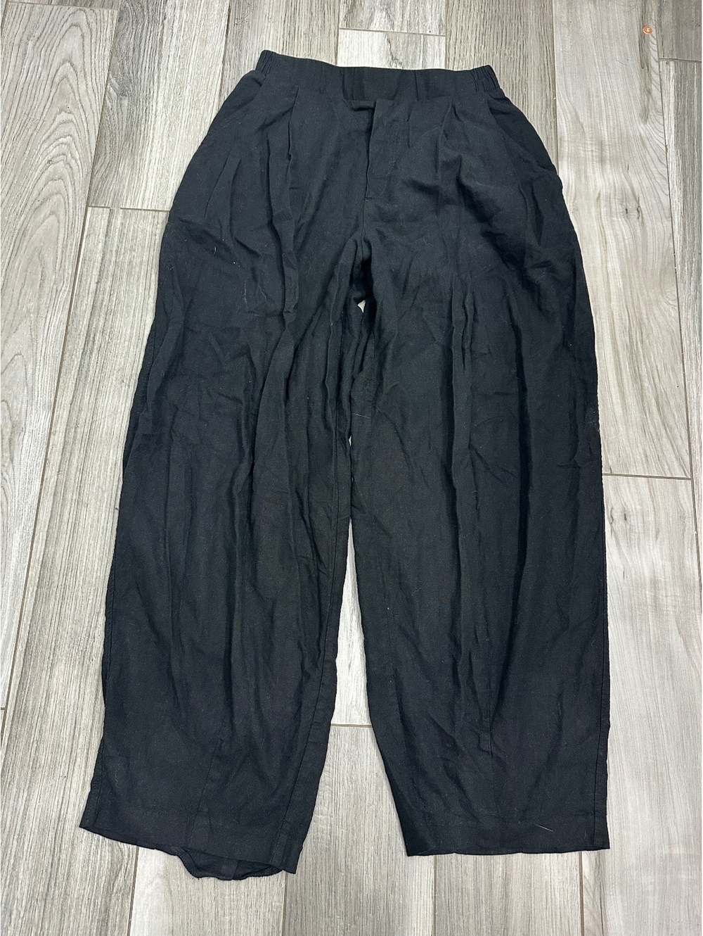 Bershka Black Wide Leg Pants with Elastic Waistband